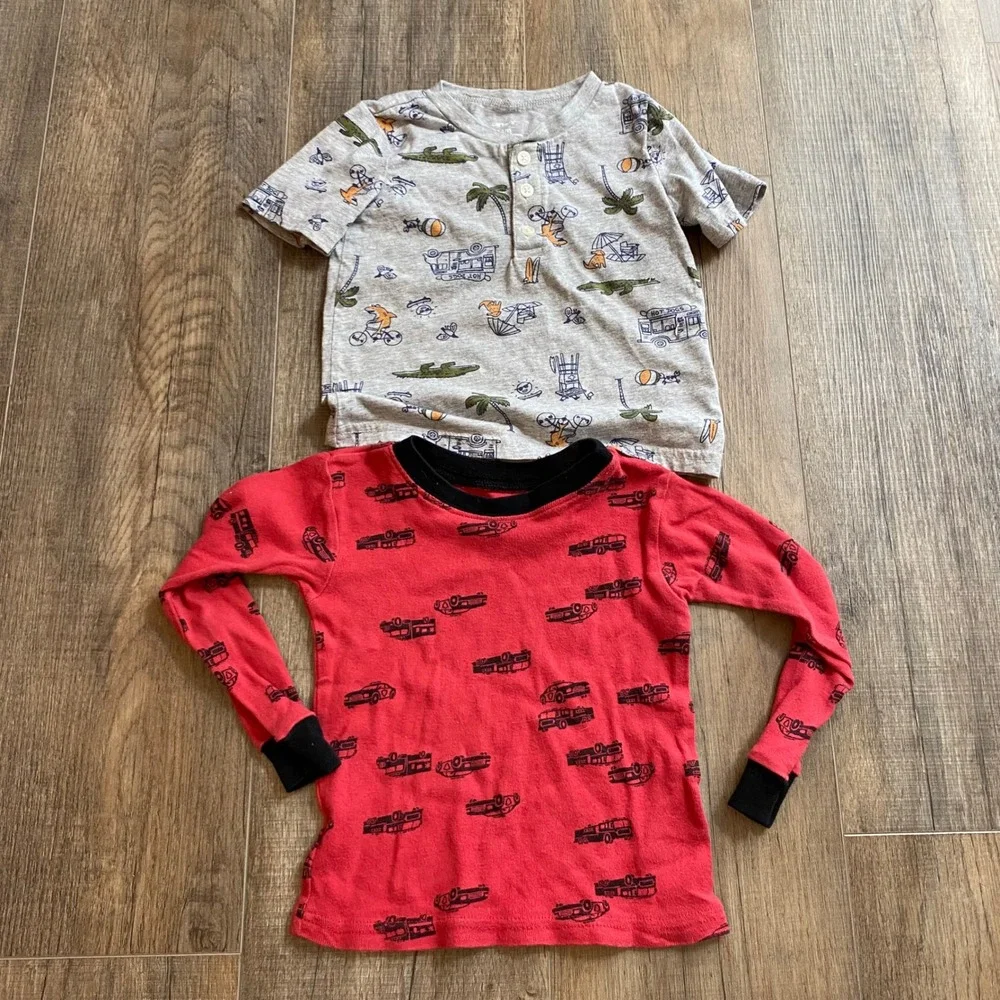 Carters Simple Joys Toddler Boys 24M Clothing Lot‎ 7pc Pants Shirts Dinosaurs